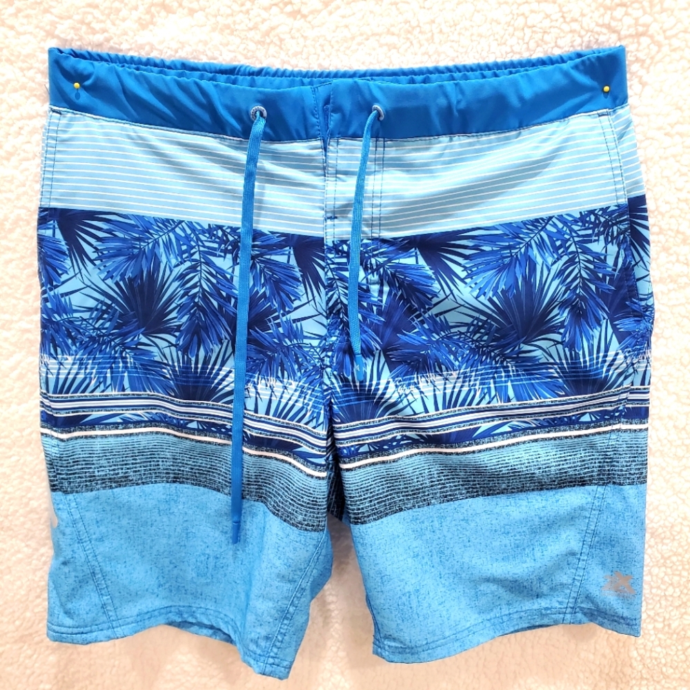 Zeroxposur Men's Medium Blue Pike Lightweight Swim Trunks Drawstring.